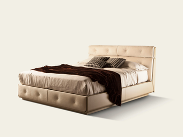 LEONARDO - Leather double bed with tufted headboard by Casa Covre - view 2